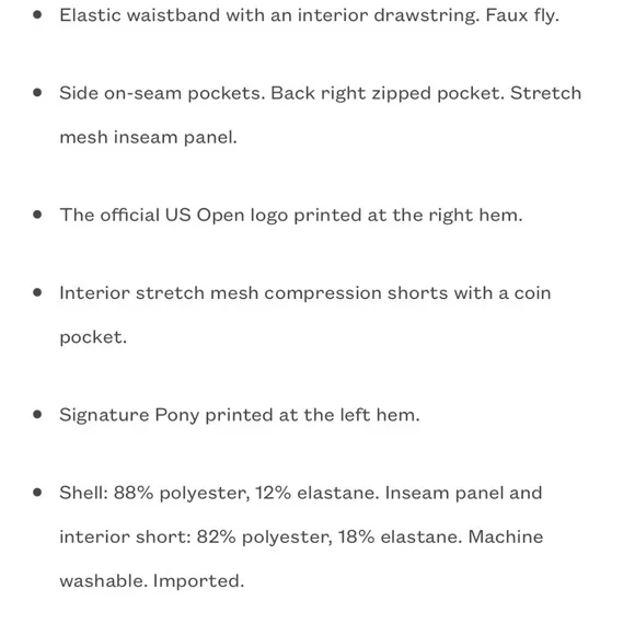 2023 Official US Open Ball Crew 6” Shorts by Ralph Lauren
